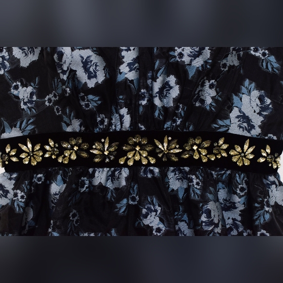 Kate Spade Prairie Rose Jewel Rhinestone Floral Dress Sz 00 Fairy Glam - Picture 4 of 9